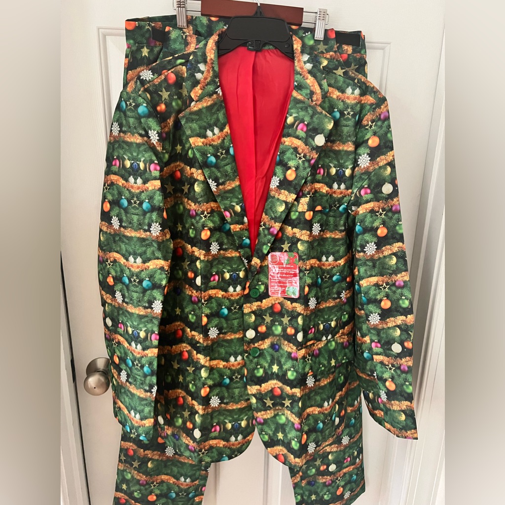 Men’s Suit Life Of The Party Size Large Slacks, Jacket, Tie, Nwt Adjustable Pant